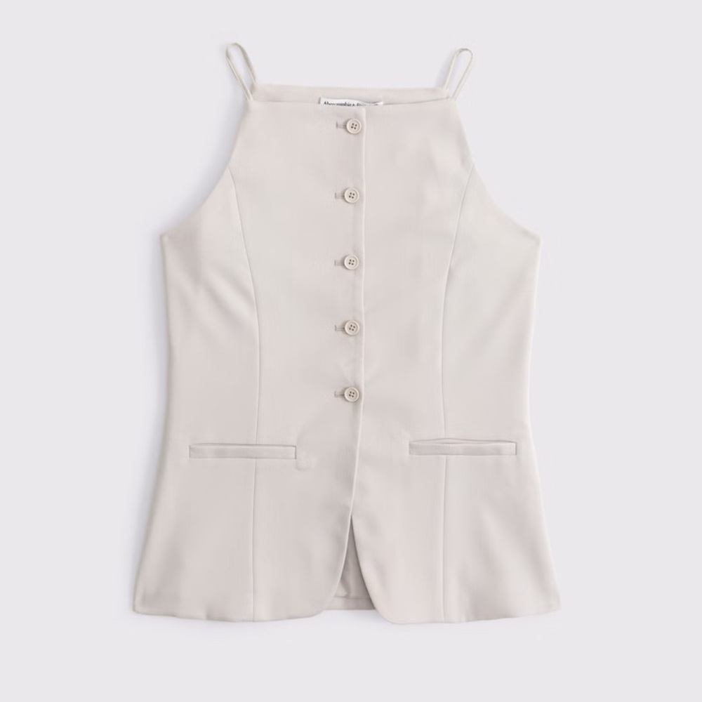 Abercrombie & Fitch High Neck Suiting Vest | XS